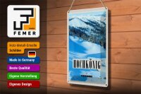 Blechschild Reise 20x30cm Hochkönig Skipiste Winter Schnee Natur