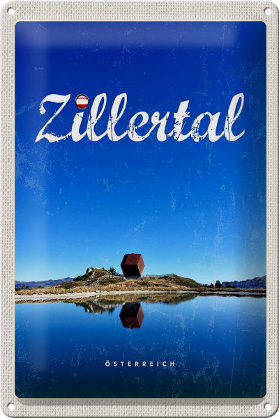 Blechschild Reise 20x30cm Zillertal Österreich See Wanderung