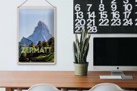 Blechschild Reise 20x30cm Zermatt Ansicht Ausblick Urlaubsort