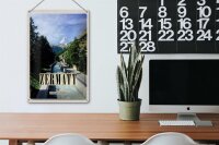 Blechschild Reise 20x30cm Zermatt Fluss Natur Wälder Urlaubsort