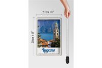 Blechschild Reise 20x30cm Lugano Schweiz See Kirche Gebirge