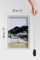 Blechschild Reise 20x30cm Lermoos Österreich Wälder Winterzeit