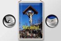 Blechschild Reise 20x30cm Kitzbühel Österreich Jesus Skulptur
