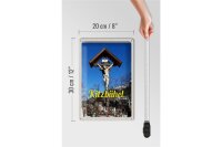 Blechschild Reise 20x30cm Kitzbühel Österreich Jesus Skulptur