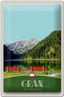 Blechschild Reise 20x30cm Grän Österreich rote...