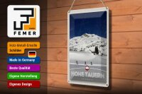 Blechschild Reise 20x30cm Hohe Tauern Skitour Wanderung Schnee
