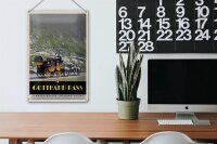 Blechschild Reise 20x30cm Gotthard Pass Schweiz Pferdekutsche