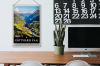 Blechschild Reise 20x30cm Gotthard Pass Wanderung Natur Wälder