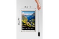 Blechschild Reise 20x30cm Gotthard Pass Wanderung Natur Wälder