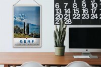 Blechschild Reise 20x30cm Genf Schweiz See Natur Himmel Urlaub