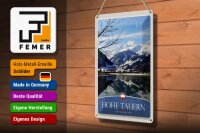 Blechschild Reise 20x30cm Hohe Tauern Winterurlaub Schnee Winter