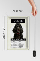 Blechschild Spruch 20x30cm Pudel Eigentumsrechte