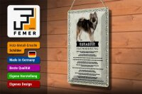 Blechschild Spruch 20x30cm Eurasier Hausordnung