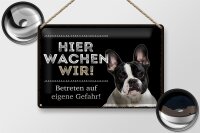 Blechschild Spruch 30x20cm Tiere hier wachen wir eigene Gefahr