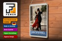 Blechschild Reise 20x30cm Argentinien Tango Straße Urlaub