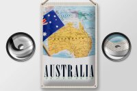 Blechschild Reise 20x30cm Australien Kontinent Atlas Karte