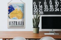 Blechschild Reise 20x30cm Australien Kontinent Atlas Karte