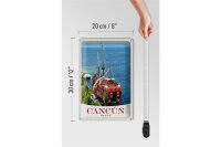 Blechschild Reise 20x30cm Cancun Mexiko Schiff Jolly Roger