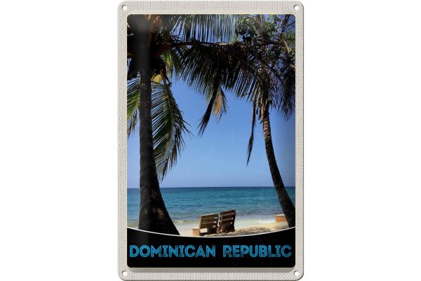 Blechschild Reise 20x30cm Dominikanische Republik Strand