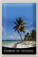 Blechschild Reise 20x30cm Dominikanische Republik Strand Palme