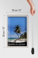 Blechschild Reise 20x30cm Dominikanische Republik Strand Palme