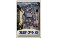 Blechschild Reise 20x30cm Blick auf Dubrovnik Kroatien Stadt