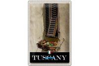 Blechschild Reise 20x30cm Toskana Italien Fenster Blumen Schild
