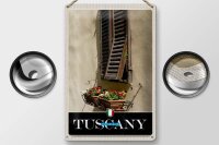 Blechschild Reise 20x30cm Toskana Italien Fenster Blumen Schild