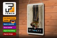Blechschild Reise 20x30cm Toskana Italien Fenster Blumen Schild