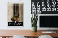 Blechschild Reise 20x30cm Toskana Italien Fenster Blumen Schild