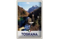 Blechschild Reise 20x30cm Toskana Italien Architektur Berge