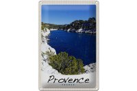Blechschild Reise 20x30cm Provence Frankreich Meer Gebirge