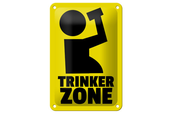 Blechschild Alkohol 12x18cm Trinkerzone