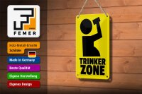 Blechschild Alkohol 12x18cm Trinkerzone