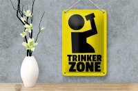 Blechschild Alkohol 12x18cm Trinkerzone