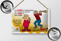 Blechschild Spruch 18x12cm Feinde einfach sagt was man denkt