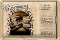 Blechschild Berufe 30x20cm Elektriker zündende...