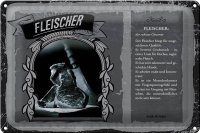 Blechschild Berufe 30x20cm Fleischer robuste Gourmut...