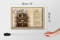 Blechschild Berufe 30x20cm Glaser präziser Durchblicker