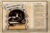 Blechschild Berufe 30x20cm Rechtsanwalt Sprache Paragraphen