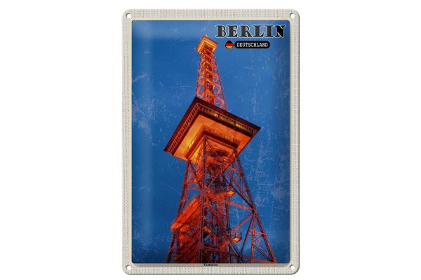 Blechschild Städte Berlin Funkturm Deutschland 20x30cm