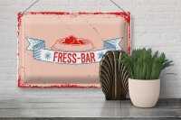 Blechschild Spruch 30x20cm Fress-Bar