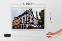 Blechschild Städte Aschaffenburg Stiftbaslika Altstadt 30x20cm
