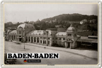 Blechschild Städte Baden-Baden Alter Bahnhof 30x20cm