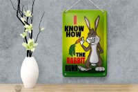 Blechschild Spruch 12x18cm i know how the rabbit runs Hase