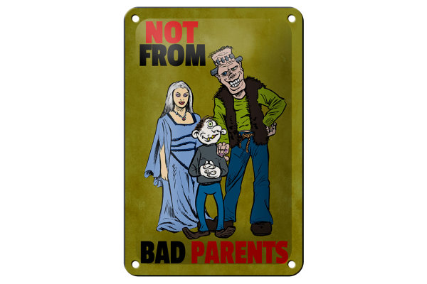 Blechschild Spruch 12x18cm Not from bad parents
