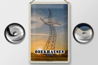 Blechschild Städte Oberhausen Tanzender Strommast 20x30cm