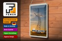Blechschild Städte Oberhausen Tanzender Strommast 20x30cm