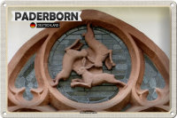 Blechschild Städte Paderborn Drei Hasen-Fenster 30x20cm