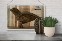 Blechschild Städte Ulm Ulmer Spatz Skulptur 30x20cm